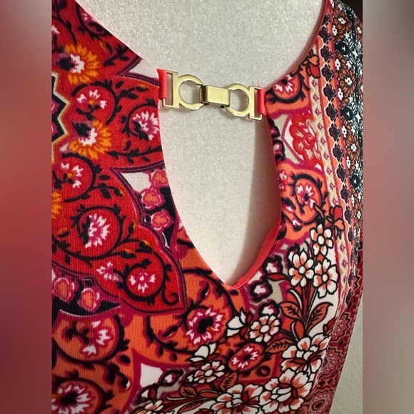 Neiman Marcus multicolor pull on midi dress size 8 - Picture 7 of 13